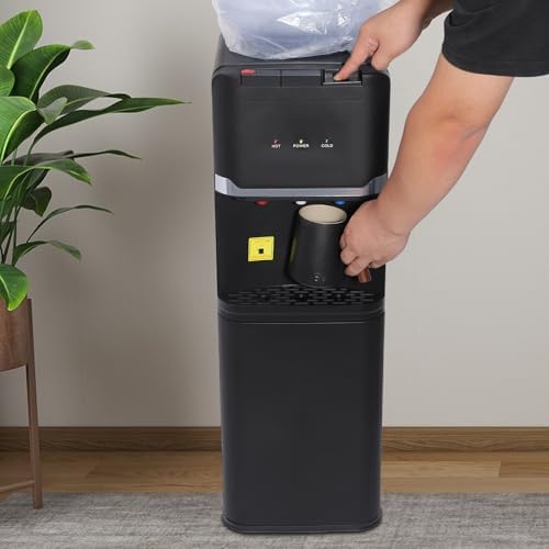BRICZUNA?Water Dispenser, Top Loading Hot/Cold Water Dispenser, Capacity of 5 Gal Portable Water Warmer for Living Room, Travel, Hotel,Offices,Bedroom, 550W (Black)