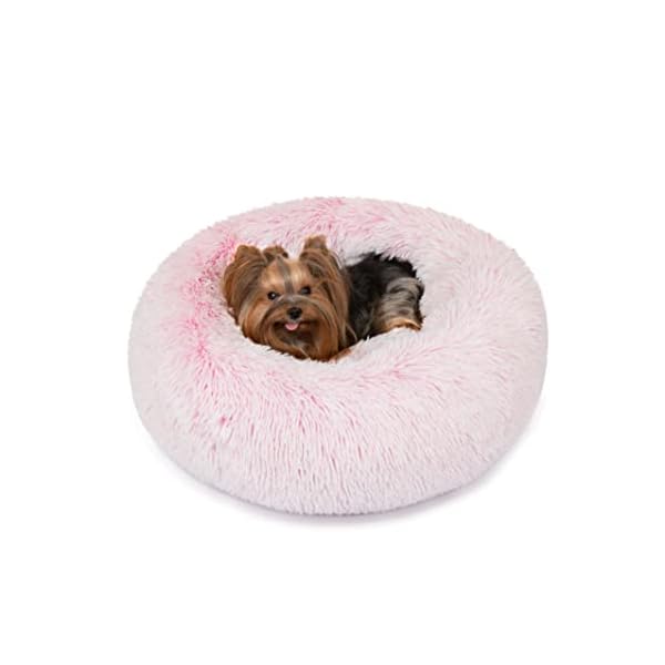Friends Forever Coco Cat Bed, Faux Fur Dog Beds for Medium Small Dogs – Self Warming Indoor Round Pillow Cuddler, Small, Pink Friends Forever Coco Cat Bed, Faux Fur Dog Beds for Medium Small Dogs – Self Warming Indoor Round Pillow Cuddler, Small, Pink