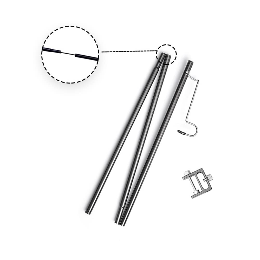 NUZAMAS Lampe de camping double - Support universel - 4 sections - 120 cm - En alliage d'aluminium léger - Pour randonnée pique et randonnée en plein air - Avec sac de transport