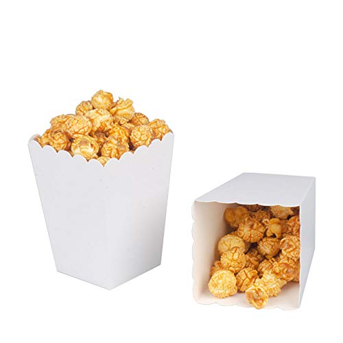 Image of We Moment White Popcorn Boxes Cardboard Container For Party Supplies,Pack of 36