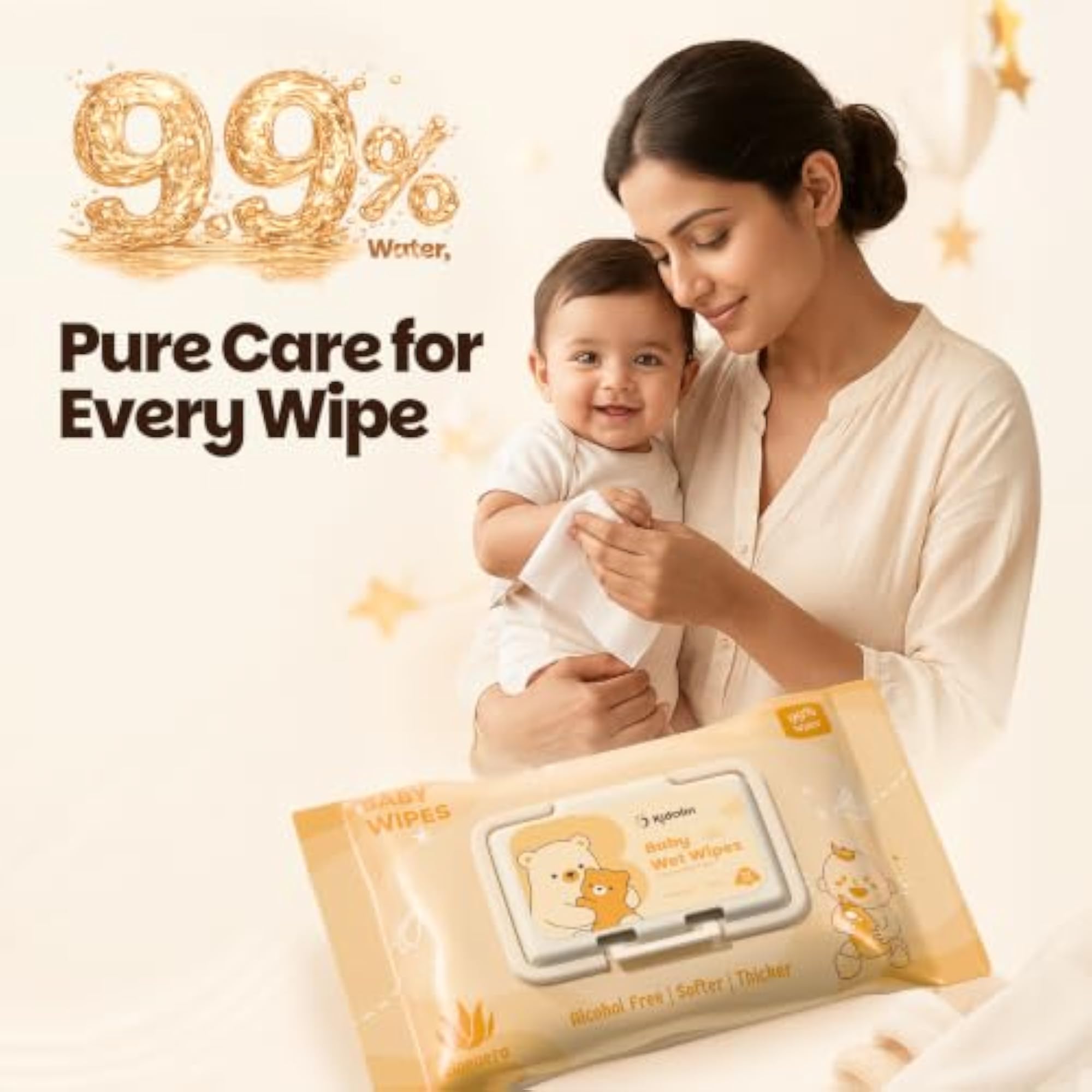 Wipes Wet for Baby, 99% Water-Based, Aloe Vera & Vitamin E