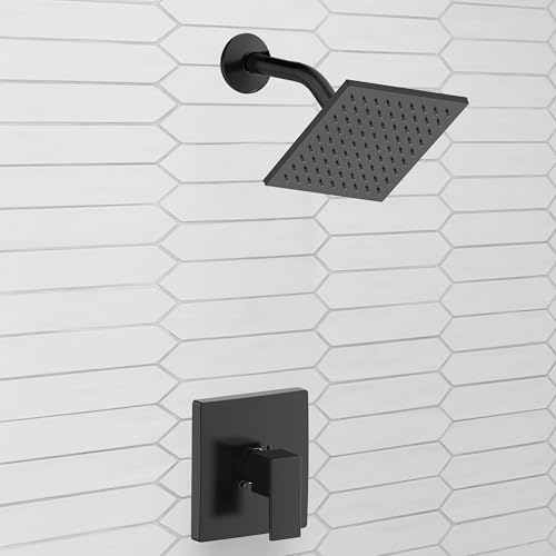 Image of Karsen Contemporary Single-Function Shower Head for Bathroom, Matte Black, Design House 594689