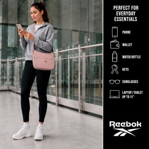 Image of Reebok Womens Crossbody Bag - Lightweight Stylish Nylon Quilted and Non-Quilted Everyday Crossbody Sling Bags for Women