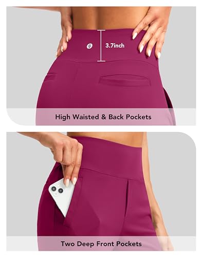 Image of SANTINY Women's 9 inch High Waisted Bermuda Shorts with 4 Pockets Knee Length Long Shorts for Women Workout Athletic Casual