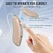 Flaygo Rechargeable Hearing Aids for Seniors' Hearing Loss - Latest 16-Channel Digital OTC Hearing Aid with Intelligent Noise Cancellation, Medical-Grade Materials, Comfortable Wearing,Beige