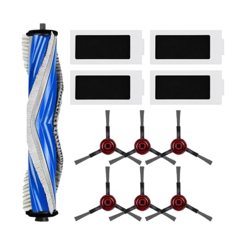 shepanyi Zubehör kompatibel für Ecovacs Deebot T30 Omni, 1 Hauptbürste, 4 Filter, 6 Seitenbürsten für T30 Pro Omni, T30 Pro Max, Ersatz kompatibel für Yeedi M12 PRO+
