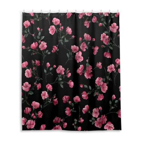 DUOBU Little Flowers Shower Curtain Washable Waterproof Fabric Bath Curtain 60x72Inch Shower Curtains with Hooks for Bathroom Decor