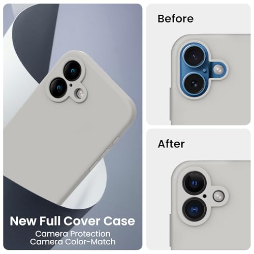 Image of FireNova Designed for iPhone 16 Plus Case, Silicone Upgraded [Camera Protection] Case, Soft Anti-Scratch Microfiber Lining Inside, 6.7 inch, Natural Titanium