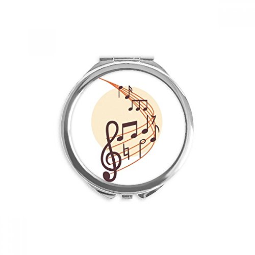 Miroir rond maquillage de poche notes de musique courbe pour vos retouches en voyage