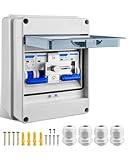 32A Dual Power Manual Transfer Switch, Waterproof and Dustproof Distribution Box, 2P Circuit Breaker and Slide Interlock, Residential Industrial Generator Power Switching, V-0 Flame-Retardant Case