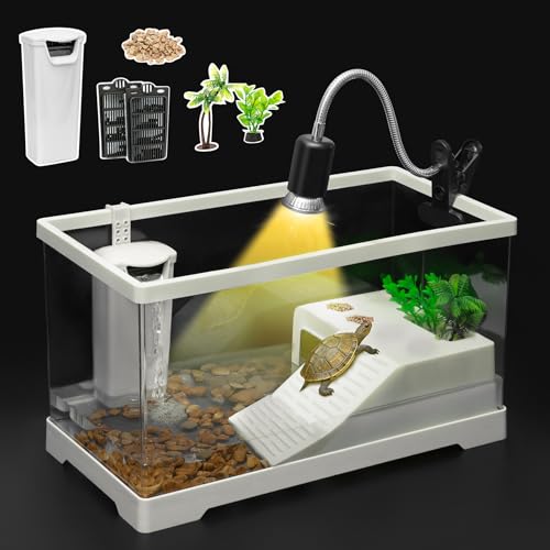 AZV Large Turtle Tank Kit,Turtle Starter Habitat with Filter, Filter Plates,Basking...