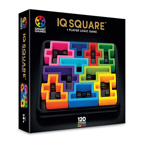 SmartGames - IQ Deluxe Square Puzzle Game with 120 Challenges Ages 14+