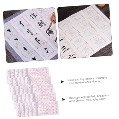 SHINEOFI 30 Folhas De Papel De Caligrafia Chinesa Caligrafia Chinesa Prática De Caligrafia Livro De