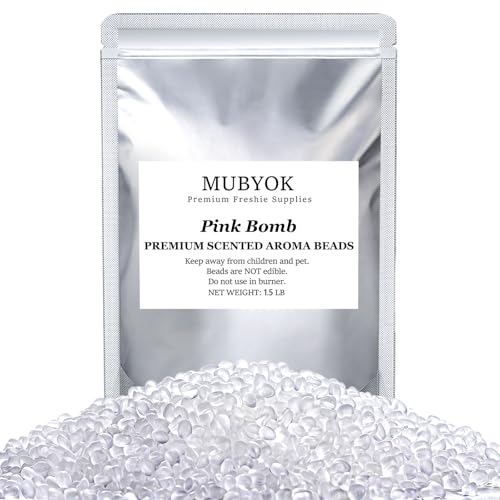 MUBYOK 1.5LB Pink Bomb Premium Scented Aroma Beads for Making Car Freshies Supplies PreScented Beads for Car Air Freshener Sachets Long-Lasing Scent