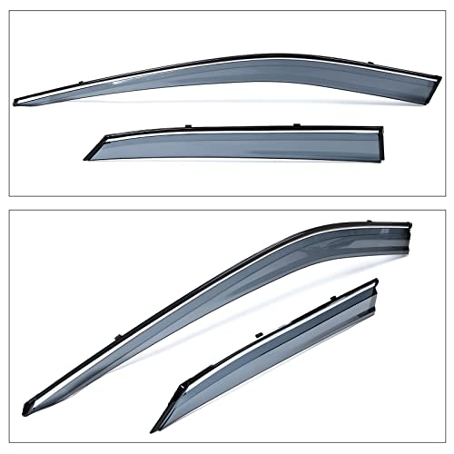 Window Visor Compatible With 2016-2022 Lexus Rx350 & Rx450H Al20, Injection Polycarbonate With Chrome Trim Air Deflector Rain Guard Shade By Ikon Motorsports, 2017 2018 2019 2020 2021 #TOP5