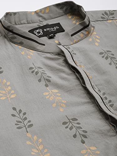 Image of Men's Black Art Silk Regular Fit Ethnic Motifs Kurta | Indian Kurta | Festive Ethnic Kurta with Embroidered Packet
