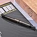 Jinhao 20 Press Fountain Pen, Transparent Black Retractable Extra Fine Nib with Ink Converter Set (Black Clip)