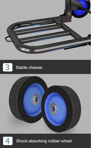 Chariot à plateforme utilitaire robuste avec 3 cordes élastiques pour bureau - 5