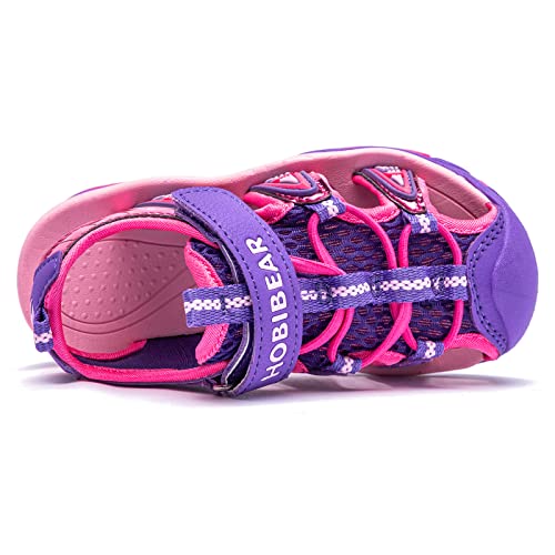 Bodatu Girls' Summer Outdoor Beach Sports Closed-Toe Sandals Purple 1, 9 Toddler #TOP5