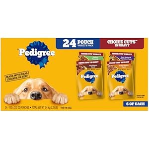 PEDIGREE CHOICE CUTS IN GRAVY Adult Soft Wet Dog Food 24-Count Variety Pack, 3.5 oz Pouches