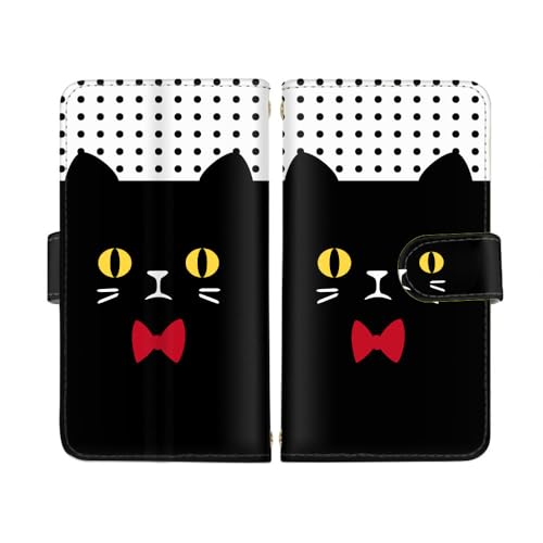 スマQ iPhone 13 mini 対応 ケース 手帳 ケータイけーす カード入れ 唐草模様 非常口 ねこ 花柄 立てられる ストラップ穴 マグネット お洒落 アイフォン サーティーン ミニ用 simフリー 13 mini (G) ami_select-