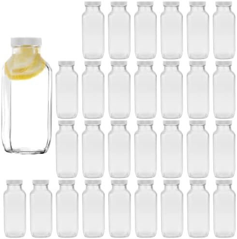 Maredash 20 Pack Clear Glass Bottles With Black Lids - 8oz, Includes Labels, Funnel, Dropper & Brush - View #11