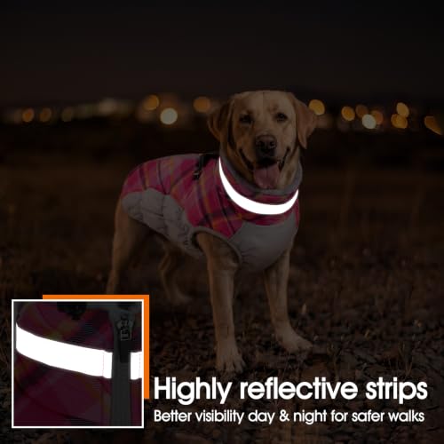 Image of Lelepet Dog Coat Warm Dog Winter Coat Waterproof Dogs Jacket with Harness