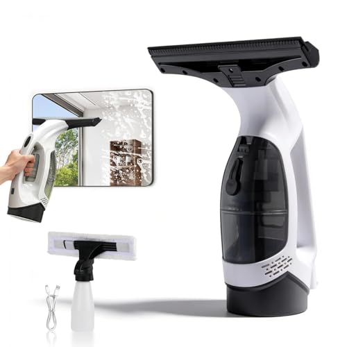 XHalvaen Electric Window Vacuum Squeegee Cordless, 2000Pa Electric Window Cleaner Tool Set, Rechargeable Window Vac, Window Squeegee Electric Cleaning Tool for Windows, Tiles, Mirrors, Car