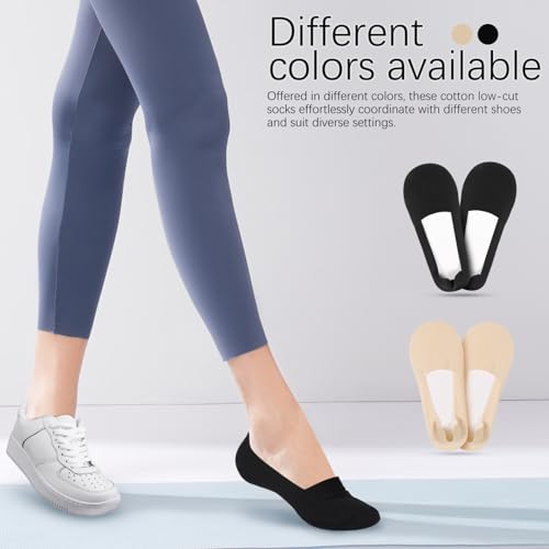 Image of SHERCHPRY 6 Pairs No Show Socks for Women, Ice Silk Invisible Socks, Nylon Non-Slip Low Cut Footies, Lightweight Breahable Boat Sock for Flats Loafers, Sneakers