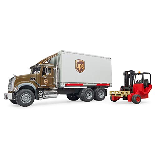 Bruder Toys 02828 Mack Granite Ups Logistics Truck With Forklift Vehicles-Toy #TOP2