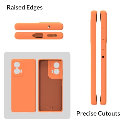 Image of SPRIG Compatible with Moto Edge 50 Fusion Premium SilkTone (Liquid Silicone) Back Cover Drop Tested Shock Proof Mobile Case for Men, Women, Boys and Girls with Camera Protection (Light Orange)