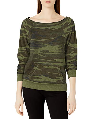 Alternative by Hanes Women's Maniac Printed Eco-Fleece Sweatshirt, Camo, Large