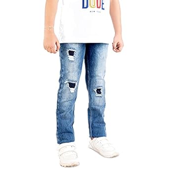 Knit N Knot- Boys Comfortable, Soft, Stretchable, Cotton, Slim fit, Navy Washed Faded, Ripped/Distresses/Torn/Tearing Fashionable, Trendy, Latest Style Casual Jeans for Kids Boys