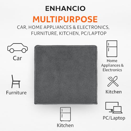 Image of Microfiber Cleaning Cloth, 350 GSM 40x40 cm | Ultra Soft Lint Free Scratch Free Towels for Car Bike Kitchen Glass Home Cleaning | Highly Absorbent Reusable Dusting Cloth | Pack of 4 | Grey