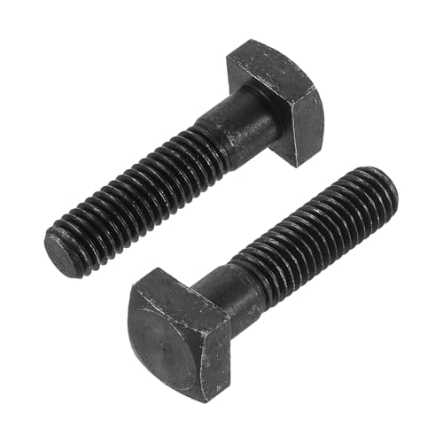 sourcing map 5Pcs Square Head Bolts, 1/2-13x2 Black Oxide Carbon Steel Square Machine Screws, T-Bolt for Machinery Railroad Electrical Connections