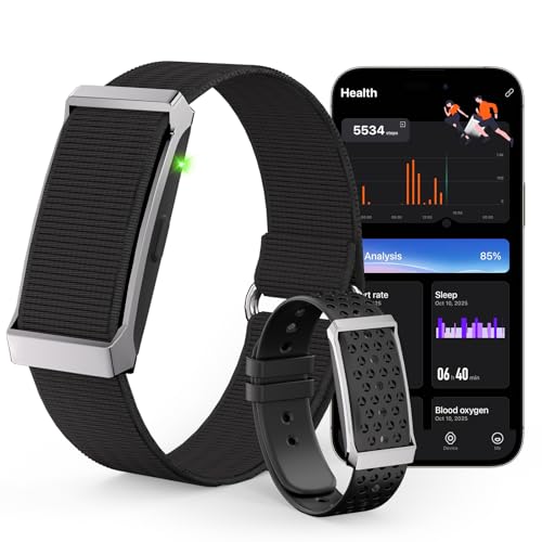 iSo Tech Smart Fitness Tracker senza Display, Smartwatch Braccialetto Fitness Smartband con Analisi IA, Monitoraggio 24/7 Attività, Sonno Frequenza Cardiaca, 170+ Multisport, Autonomia 30 Giorni IP68