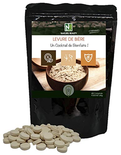 NAKURU | Levure de Bière | Gamme Beauty | Fabriqué en France |Un Cocktail de Bienfaits! | (400 Comprimés de 600mg / Poids Net: 240g)