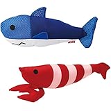【セット買い】ペティオ (Petio) らくらくデンタルトイ けりぐるみ サメ & (Petio) 猫用おもちゃ けりぐるみ エビ