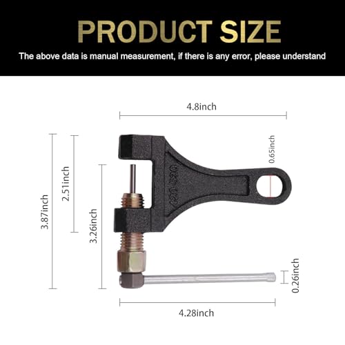 Image of 1 PC Motorcycle Chain Breaker, #420-530 Chain Breaker Tool, Waterproof Durable Metal Chain Link Removal Tool, Compatible with ATV Quad Go Kart Scooter Tractor Motorcycle (Black)