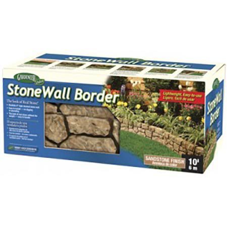 Gardeneer by Dalen Stone Wall Border Landscape Edging Border â€“ 6 Inch Garden Edging Border â€“ Hand Painted Easy DIY Installation Edging for Landscaping â€“ Lightweight Realistic Design (Sandstone)