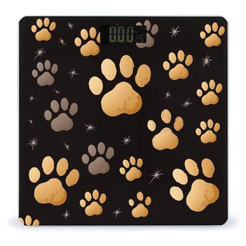 Bascula de baño con huella de perro y pantalla LCD