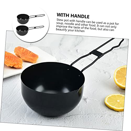 COLLBATH 2pcs Outdoor Cooking Pot Set Mini Iron Soup and Sauce Pots for Camping Picnics and Hiking Non-stick High-temperature Resistant Cookware with Smooth Surface Design - Image 6