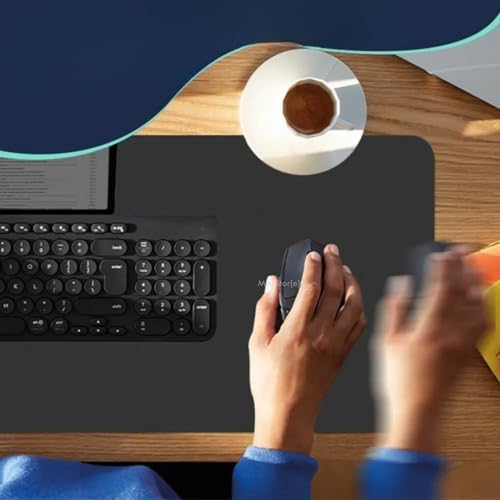 McStorey Masa Desk Mat 60x30 cm Çift Taraflı Deri Mouse Pad Kaymaz Suya Dayanıklı Rulo Yapılabilir Kompakt Masa Koruyucu Ofis Laptop ve Makyaj Masası İçin 2mm Siyah - Görsel 5