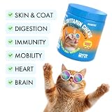 LEGITPET Cat Multivitamin Crunchy Treats – Daily Vitamins for Cats with Taurine, Omega 3 & L-Lysine – Immune, Skin & Coat, Heart & Brain Support – Chicken Flavor, 500 Crunchy Pillows
