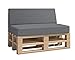 Cuscino Per Pallet Cuscino Da Giardino Interno Esterno Lavabile Sfoderabile Cuscino Del Sedile Cuscino Dello Schienale (Set Di 2, D'argento)