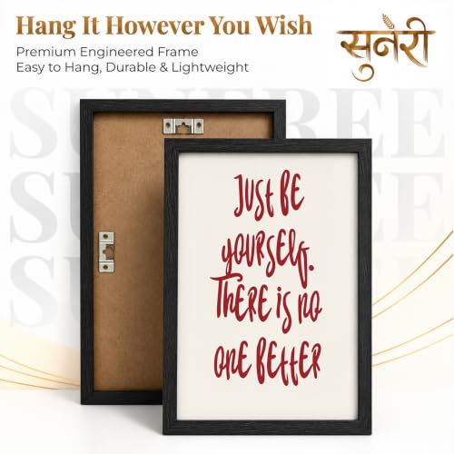 Image of Suneree Motivational Quotes Wall Art Set of 2 Framed Paintings | Inspirational Poster Just Be Yourself Good Things Coming | Bedroom Living Room Home Decor (Art 15, 10x13 Inches, Black)