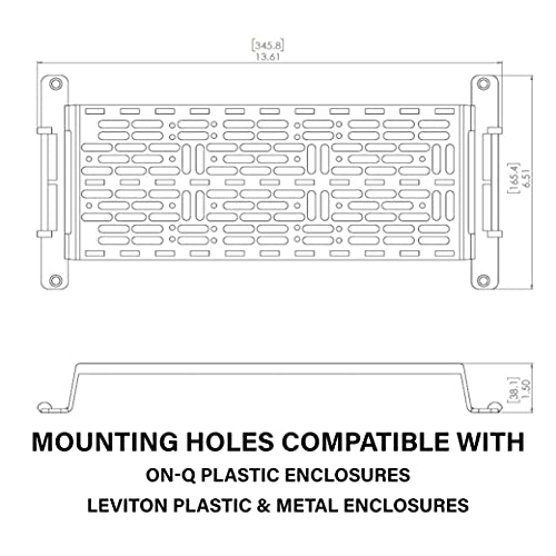 Legrand On‑Q AC1050 5‑Inch Mounting Plate with 1.5" Elevation — Universal Media Enclosure Accessory for Structured Wiring, Low Voltage Panels, Patch/Network Devices, White by On-Q - Image 5