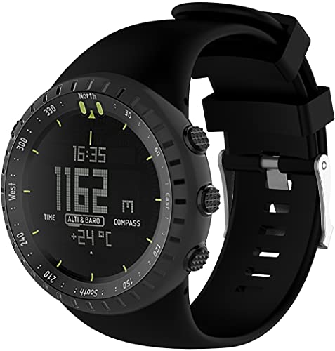 Gransho Compatible con pulsera Suunto Core All Black, correa de silicona para reloj deportivo (negro)