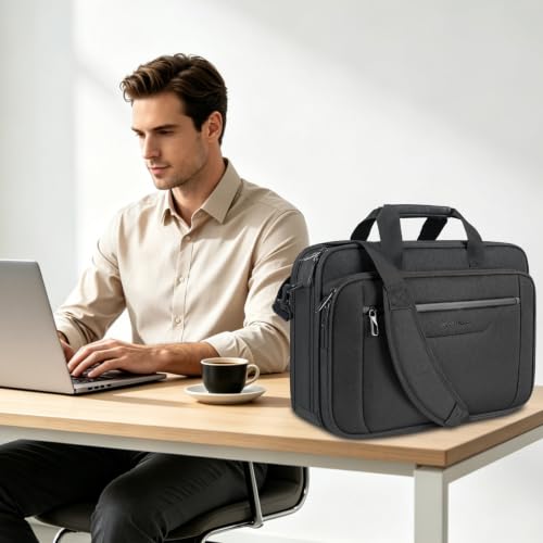Image of VANKEAN Laptop Briefcase Fits 15.6 inch-16 inch Laptop Slim Expandable Shoulder Bag