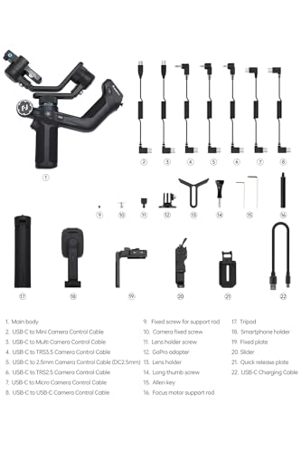 FeiyuTech Estabilizador SCORP Mini 2 Gimbal com rastreador AI, estabilizador gimbal de 3 eixos tudo